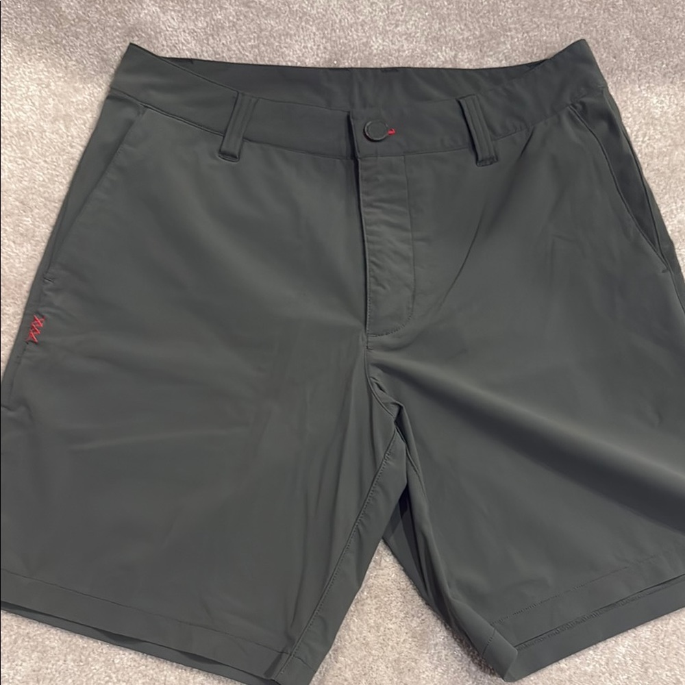 RHONE Men's Olive Flat Front Shorts